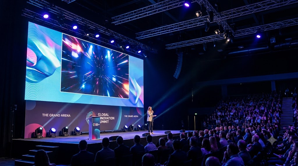 Global Innovation Summit grand stage production by Royal Infotech